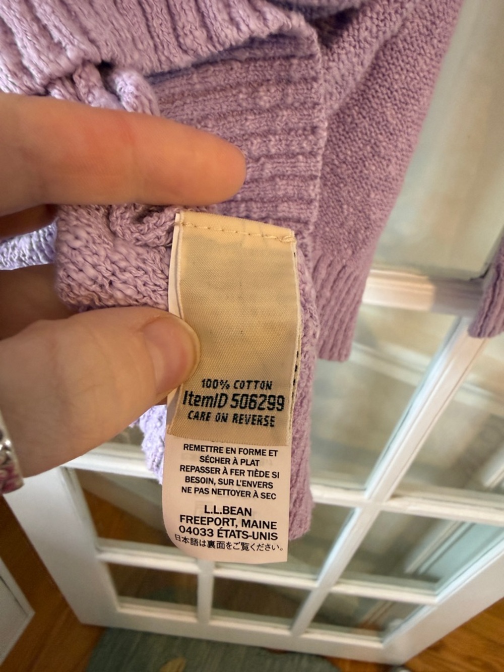 L.L. Bean Lilac Midweight Cotton Slub Rollneck Pullover - Picture 4 of 5